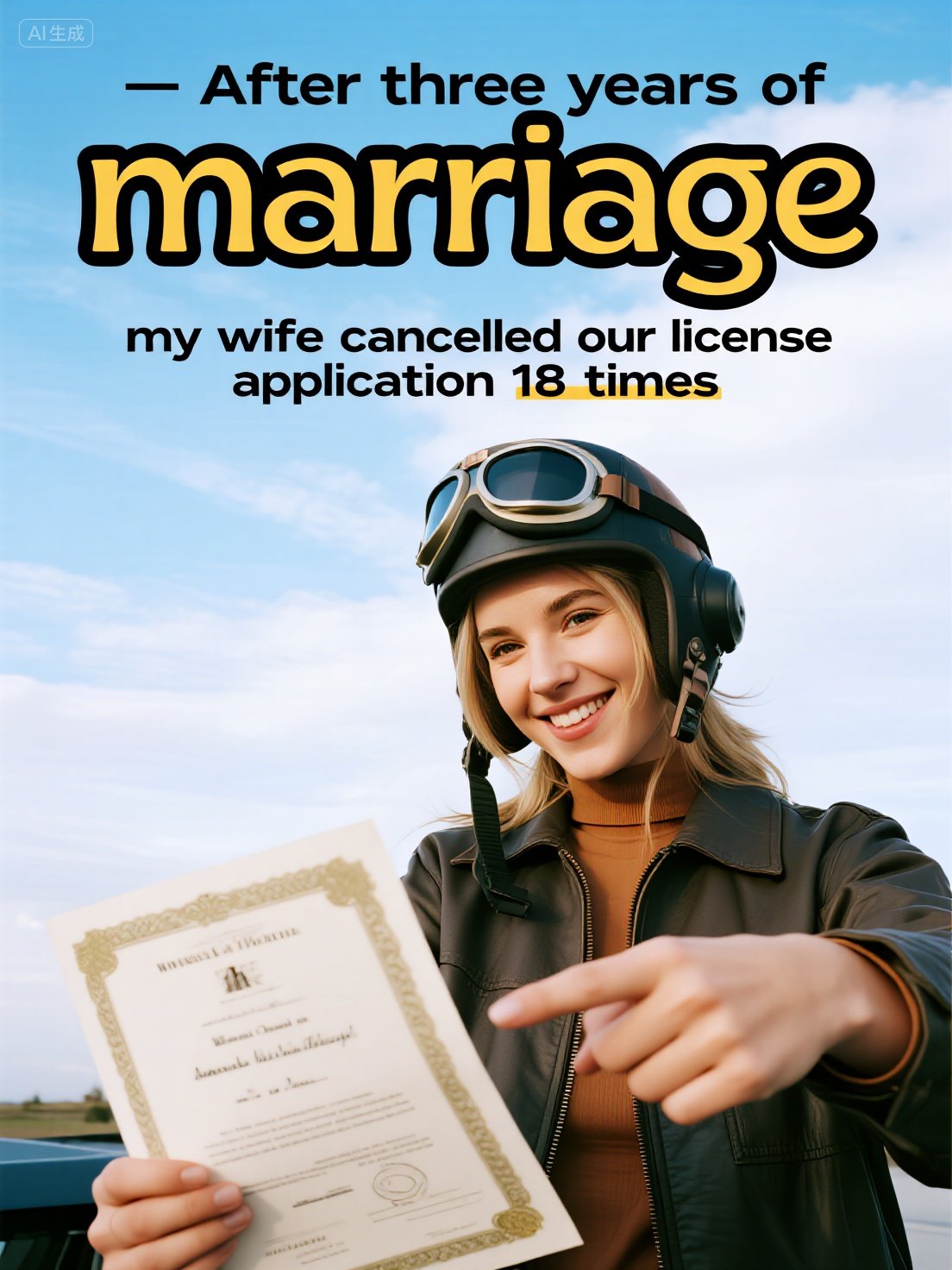 After three years of marriage, my wife cancelled our license application 18 times