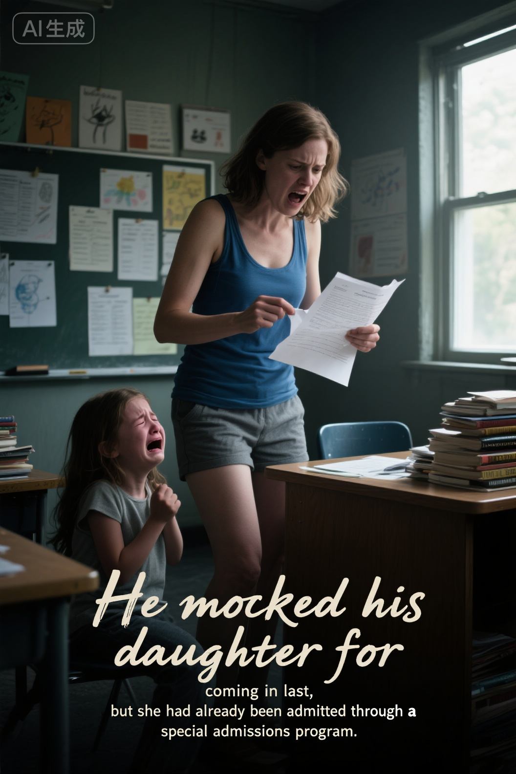 He mocked his daughter for coming in last, but she had already been admitted through a special admissions program.