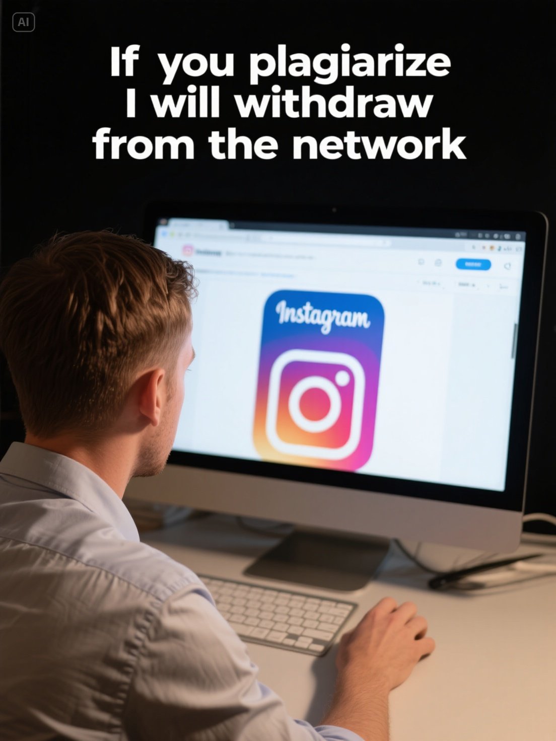 If you plagiarize, I will withdraw from the network