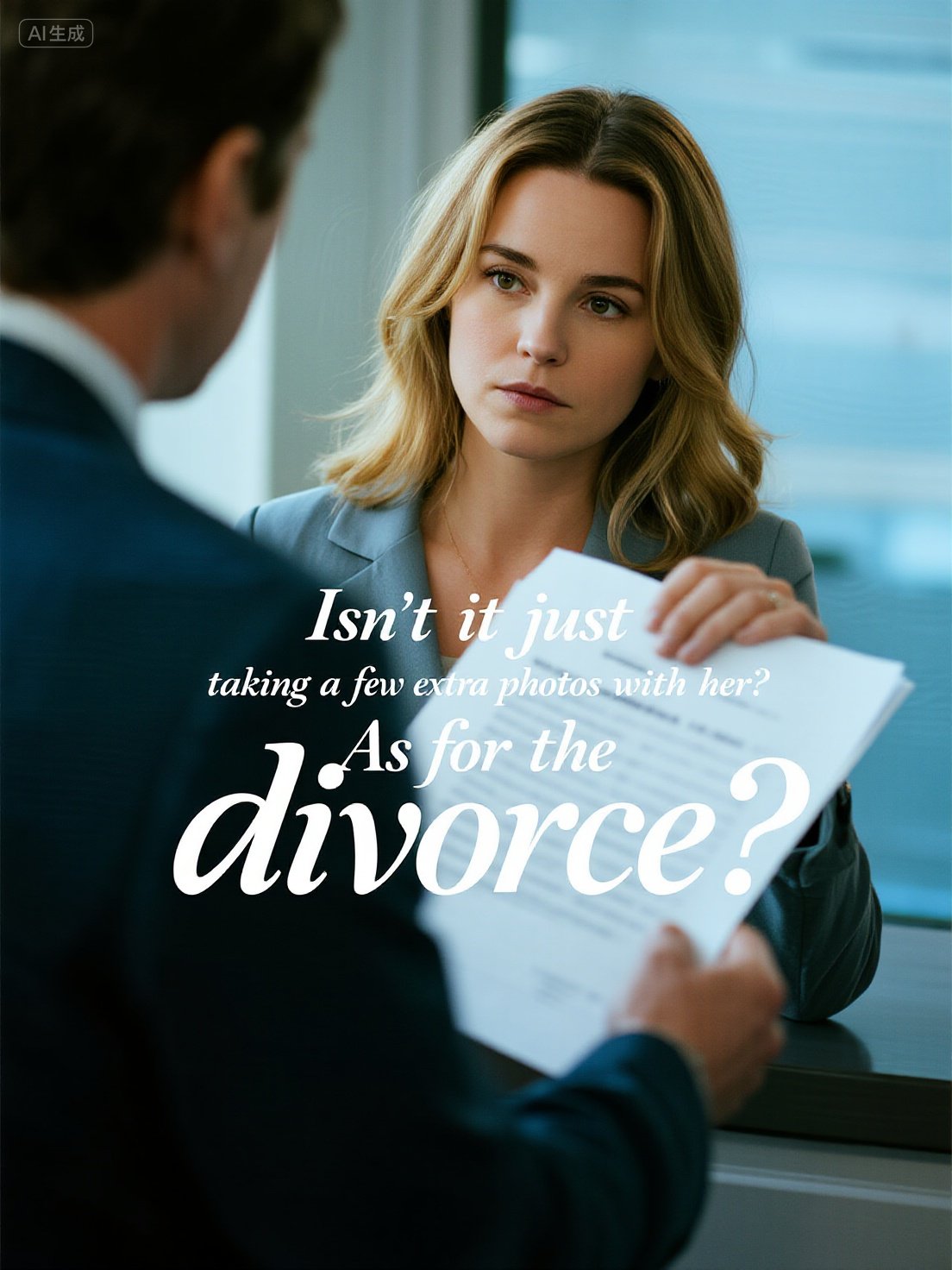 Isn't it just taking a few extra photos with her? As for the divorce?