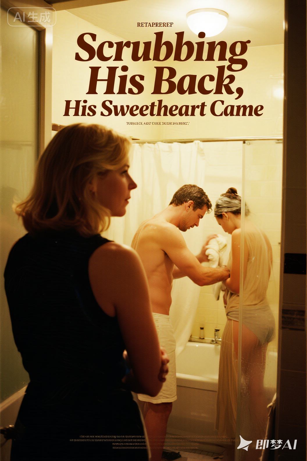 Scrubbing His Back, His Sweetheart Came