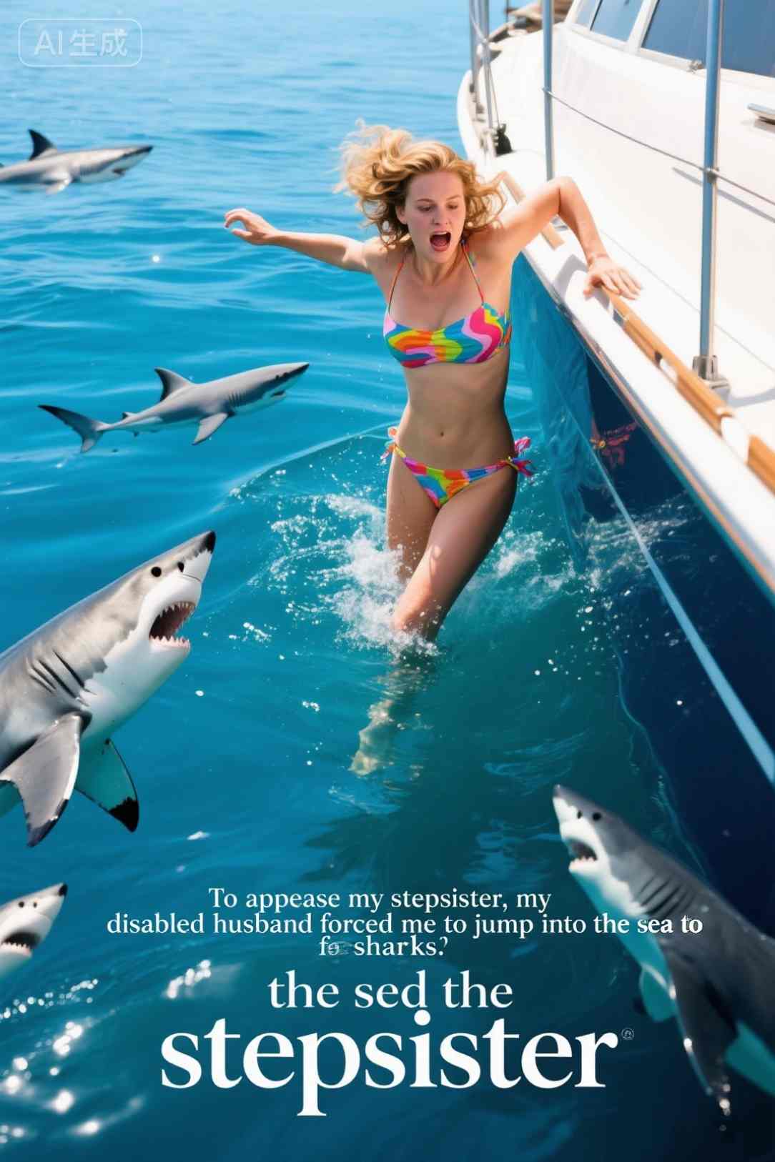 To appease my stepsister, my disabled husband forced me to jump into the sea to feed the sharks