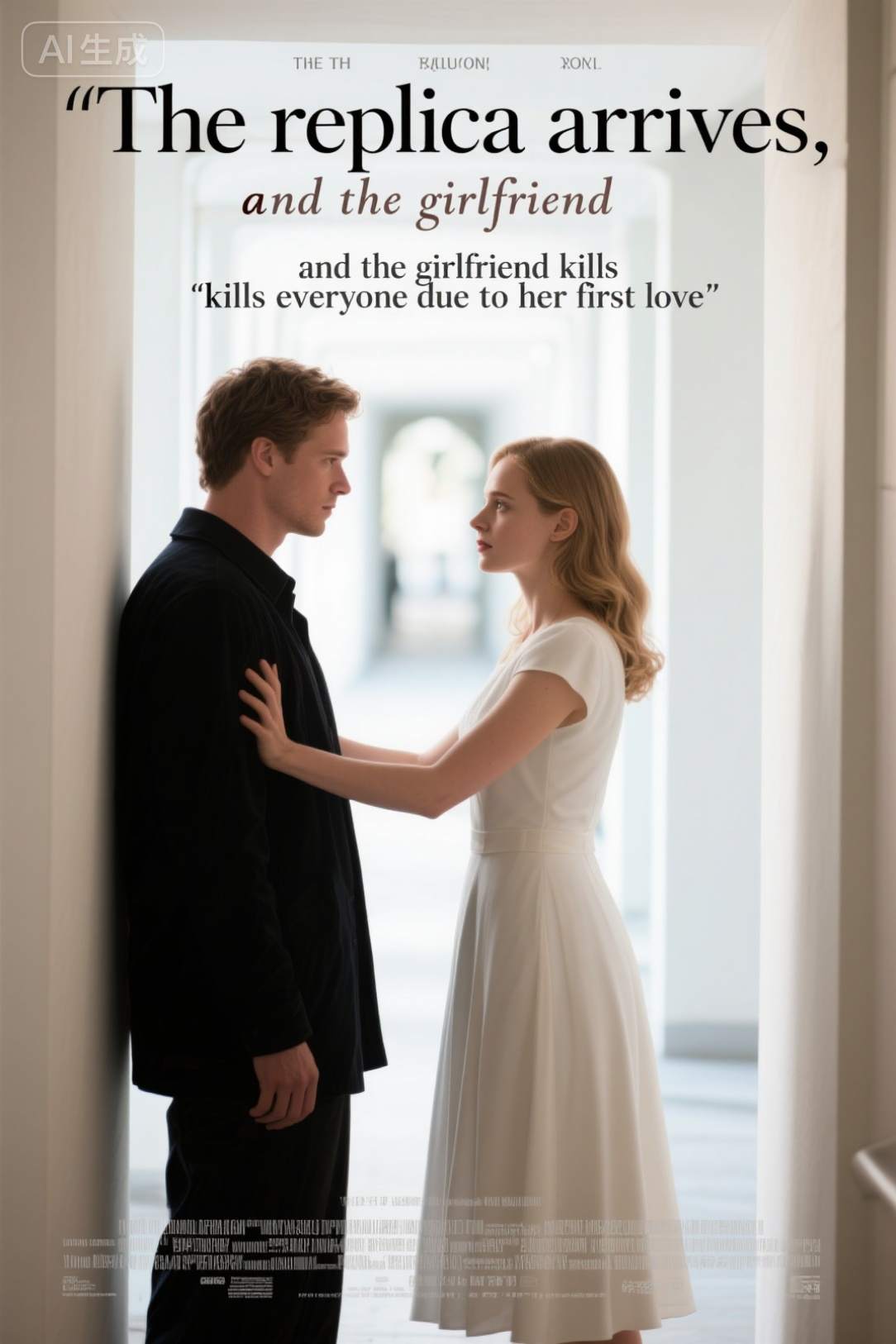 The replica arrives, and the girlfriend kills everyone due to her first love