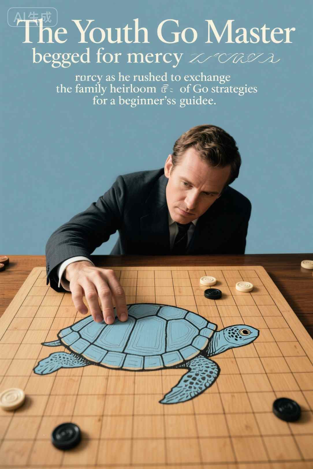 The Youth Go Master begged for mercy as he rushed to exchange the family heirloom of Go strategies for a beginner's guide