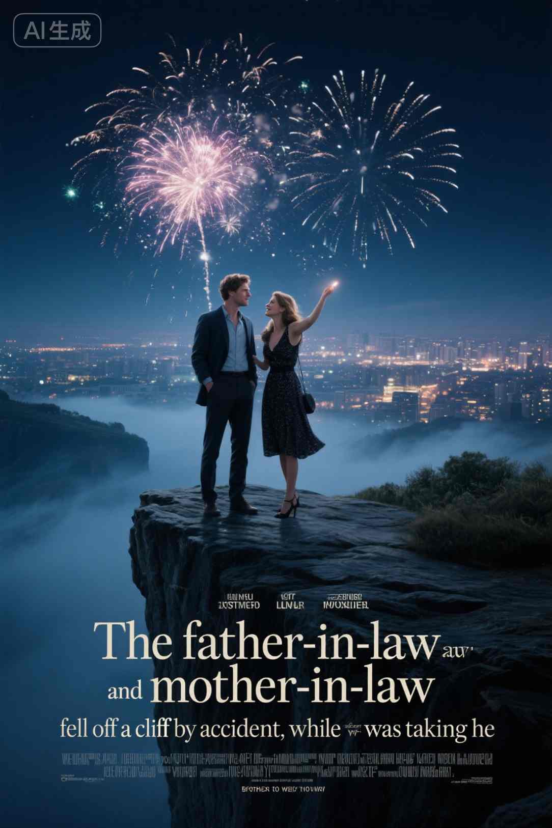 The father-in-law and mother-in-law fell off a cliff by accident, while the wife was taking her younger brother to watch fireworks