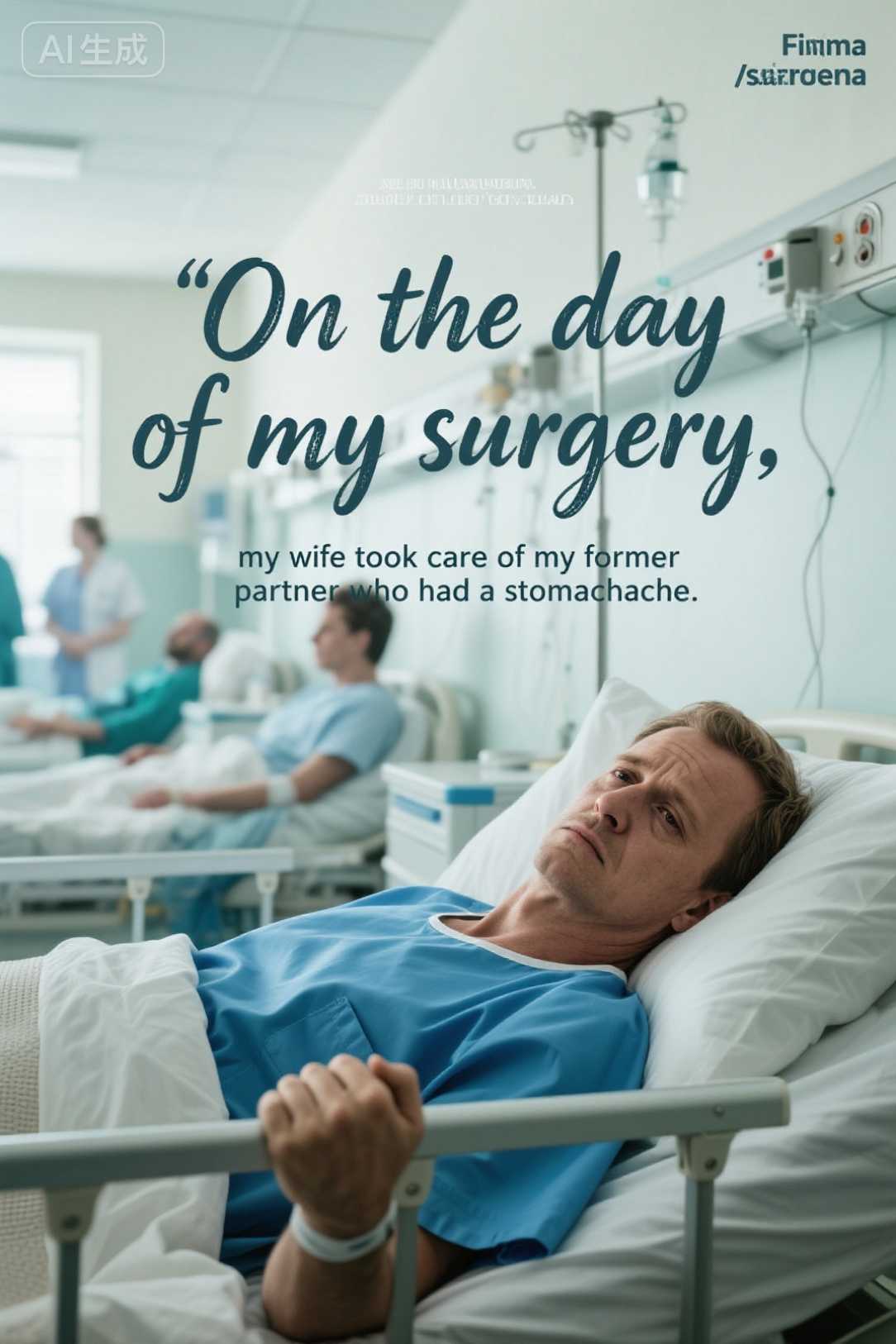 On the day of my surgery, my wife took care of my former partner who had a stomachache