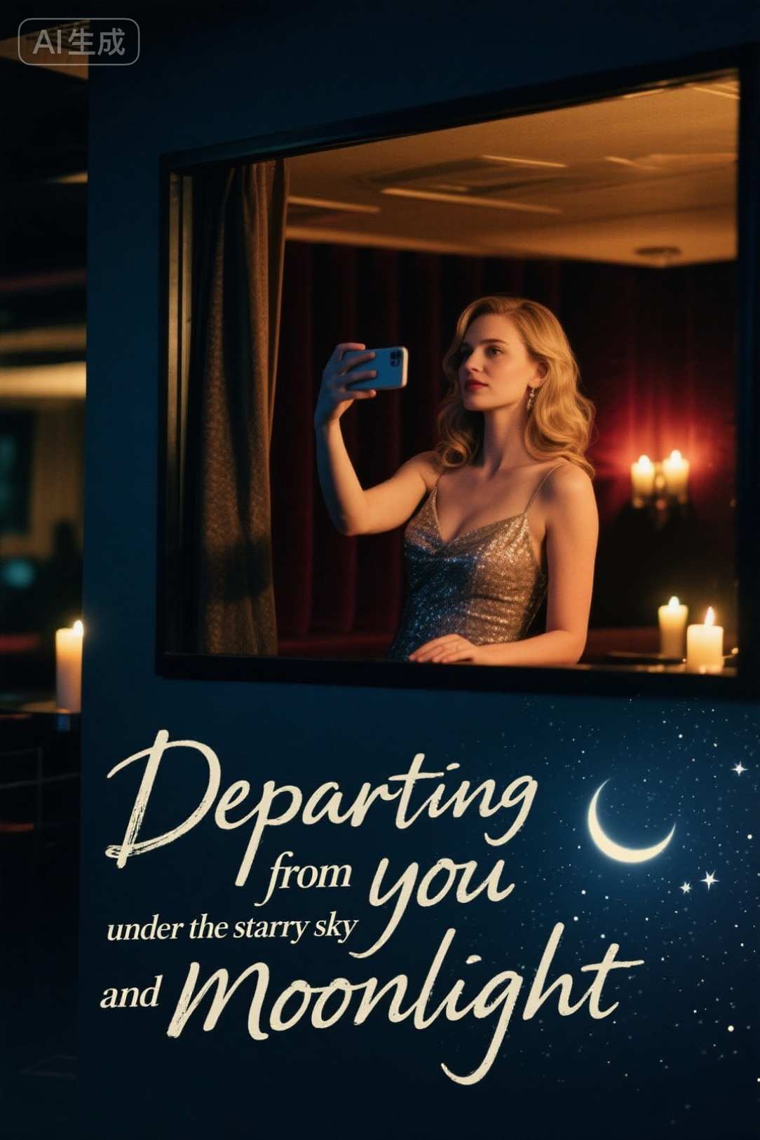 Departing from you under the starry sky and moonlight
