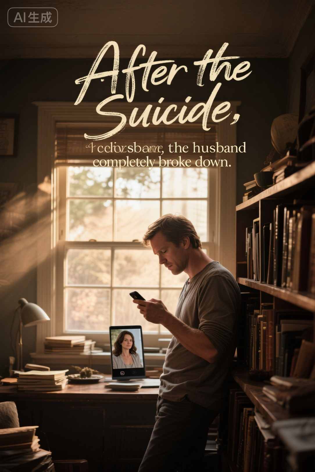 After the suicide, the husband completely broke down