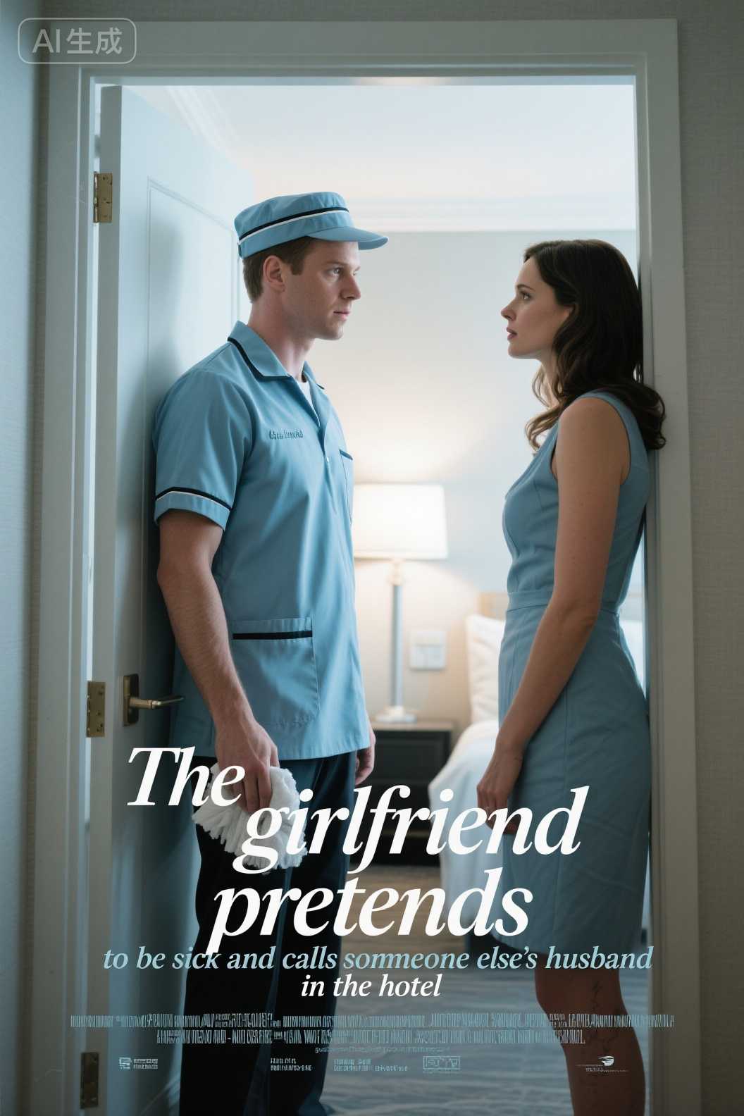 The girlfriend pretends to be sick and calls someone else's husband in the hotel