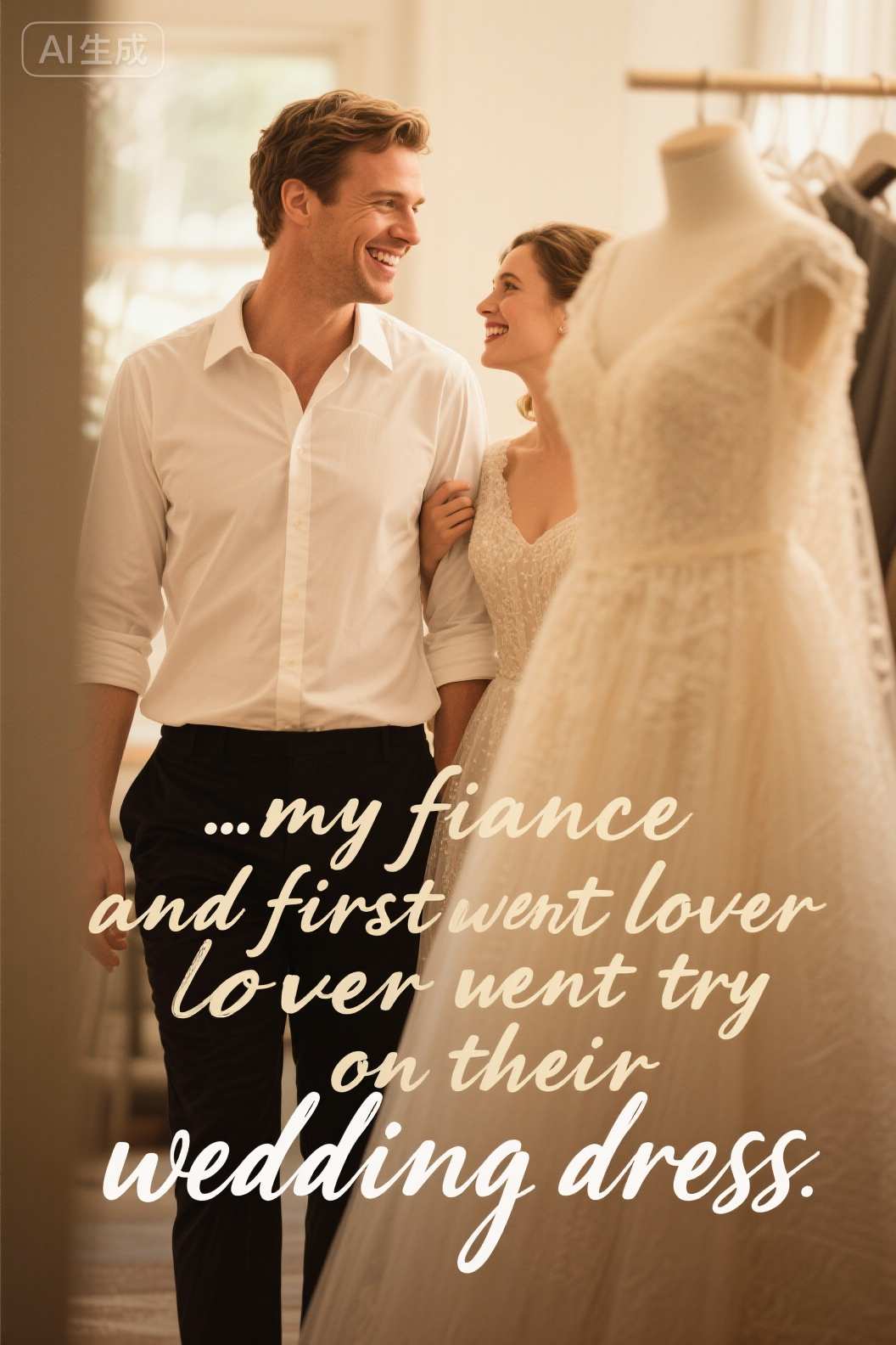 The day before getting the certificate, my fiancé and first lover went to try on their wedding dress